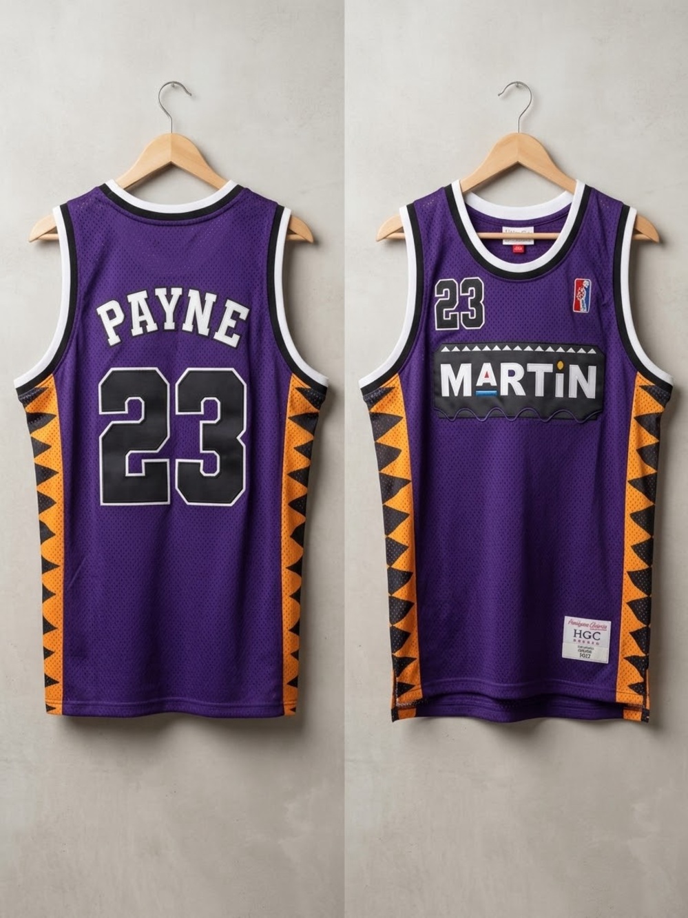 Headgear Classics Purple Retro Basketball Jersey Martin Payne 90s TV Show Sz XL